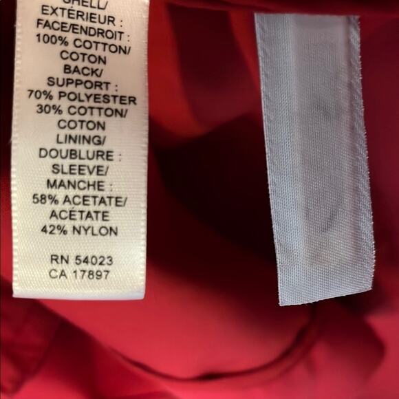 Banana Republic Red Cotton Trench Coat Belted Jacket Lined Women’s Size M NWT - Picture 5 of 10